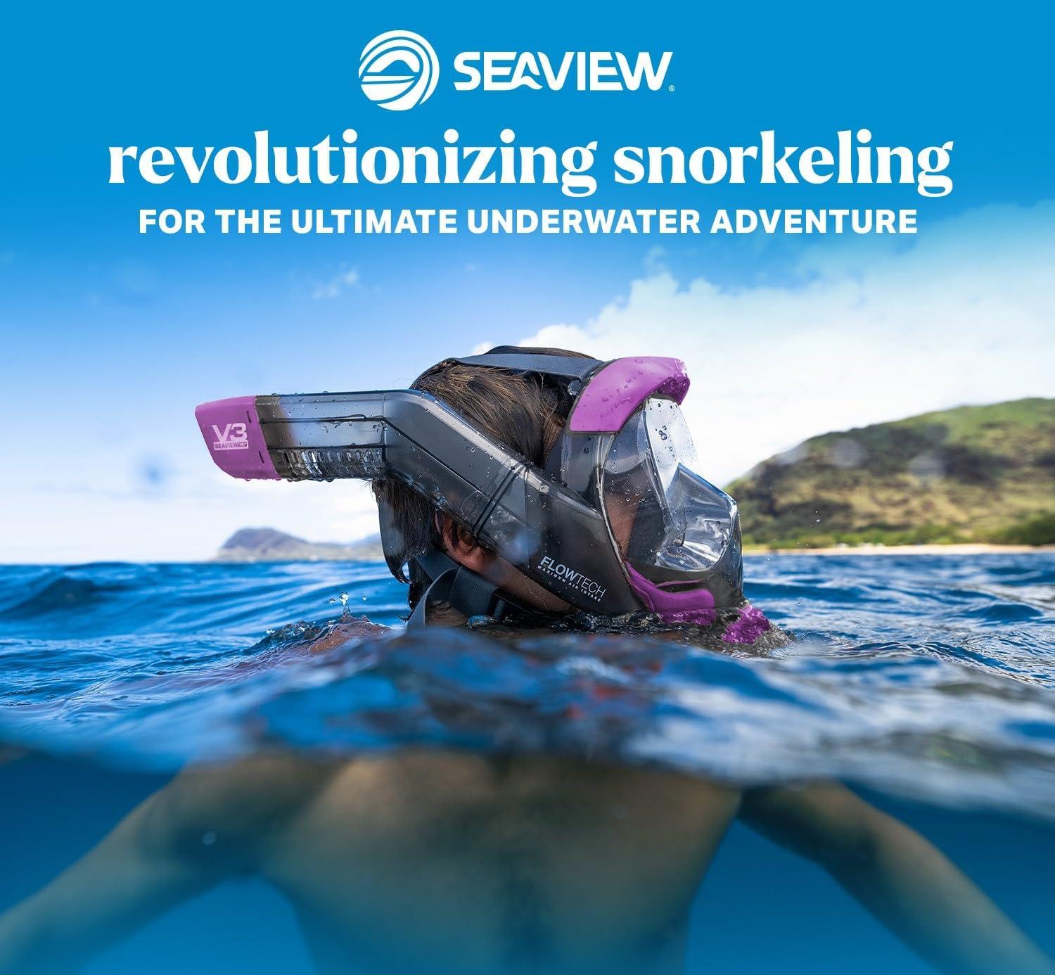 imageSeaview 180 V3 Full Face Snorkel Mask Adult The V3 is The Perfect Snorkeling Gear for Adults Snorkel Mask with 180 Panoramic Viewing and Up to 600 Easier Breathing Patented Flowtech Air IntakeUrchin