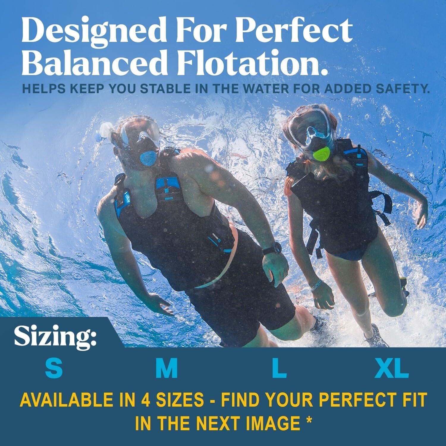 imageSeaview Palawan Inflatable Snorkel Vest Premium Snorkel Jacket for Adults Balanced Flotation Secure Lock and Comfort Fit for Snorkeling PaddleBoarding and Other Low Impact Water SportsBlack
