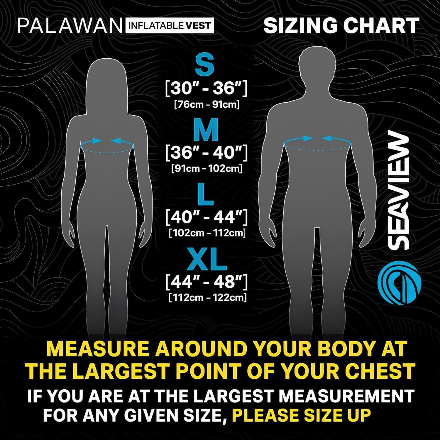 imageSeaview Palawan Inflatable Snorkel Vest Premium Snorkel Jacket for Adults Balanced Flotation Secure Lock and Comfort Fit for Snorkeling PaddleBoarding and Other Low Impact Water SportsBlack