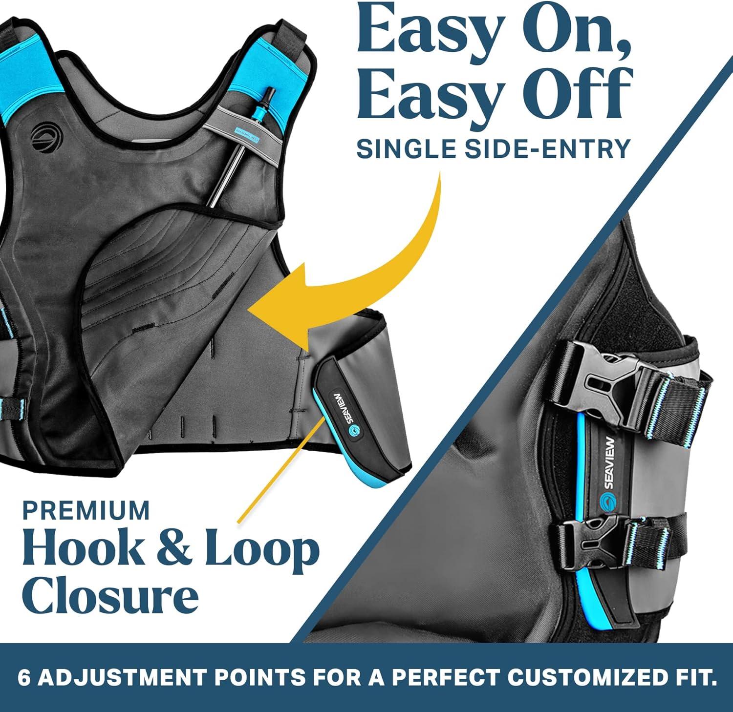 imageSeaview Palawan Inflatable Snorkel Vest Premium Snorkel Jacket for Adults Balanced Flotation Secure Lock and Comfort Fit for Snorkeling PaddleBoarding and Other Low Impact Water SportsBlack