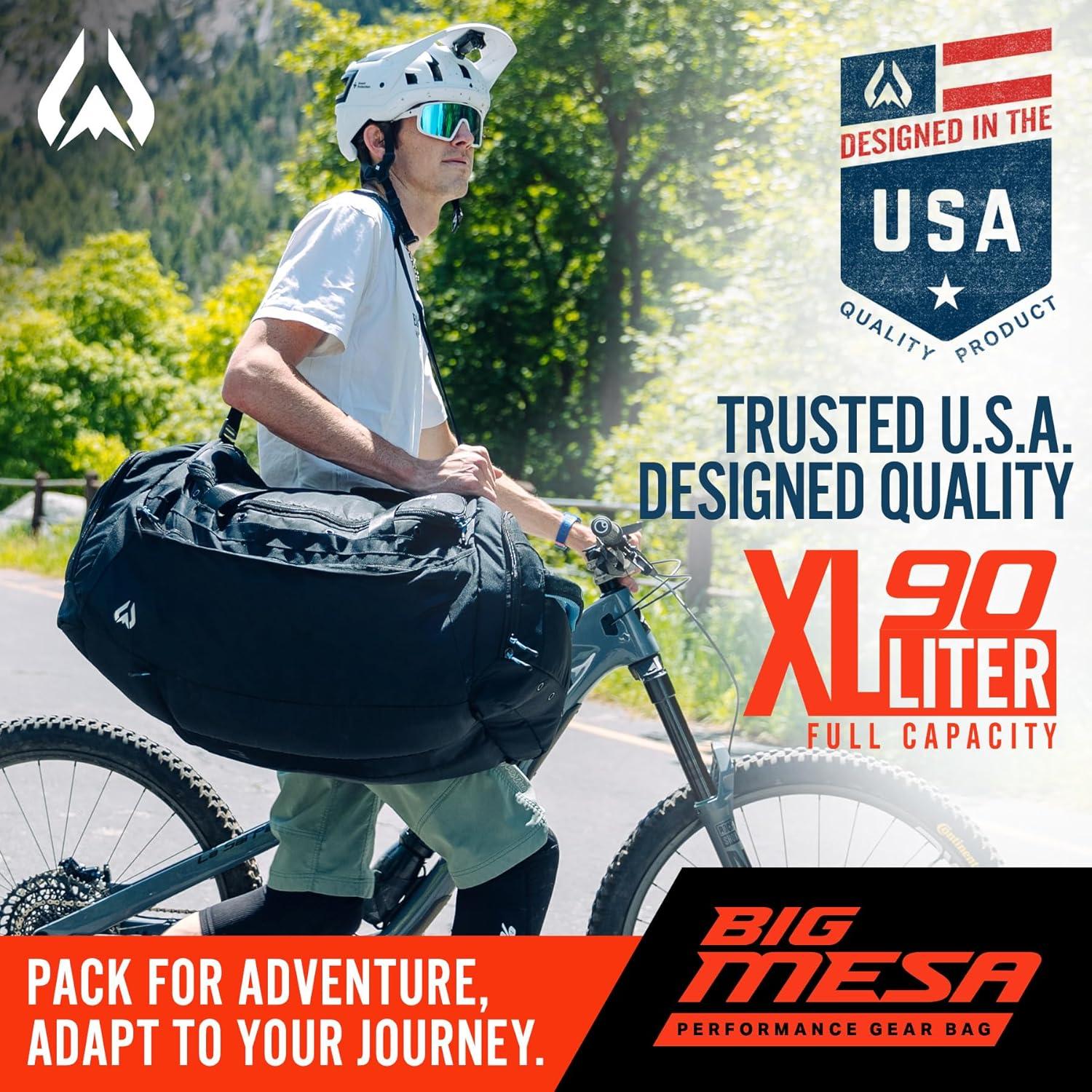 imageWildhorn Big Mesa 90L MTB Gear Bag Lightweight ampamp Waterproof Duffel Mountain Bike Duffle Bag Ideal for Gym Travel Biking Motorcycle and Sports