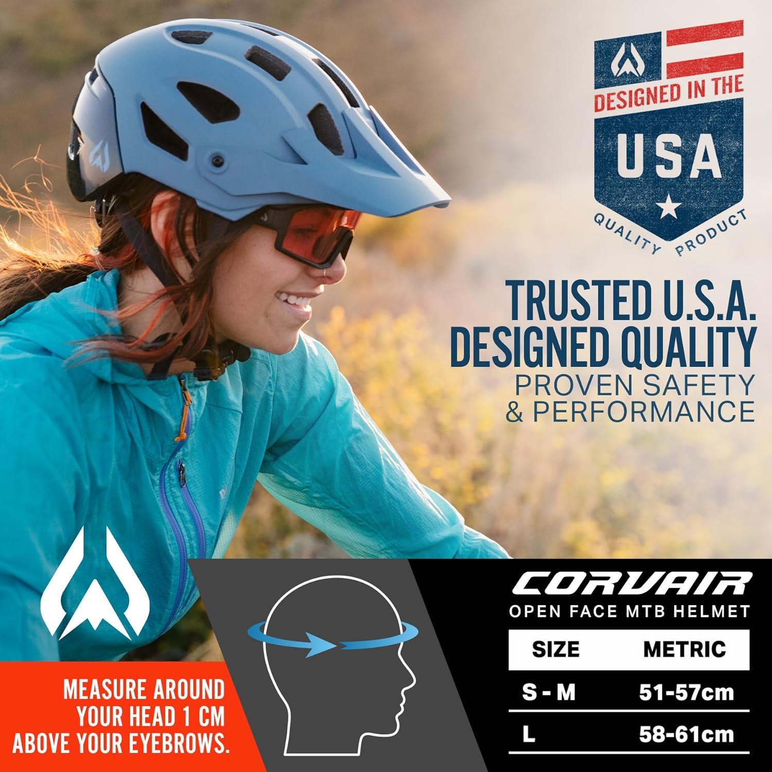 imageWildhorn Corvair Mountain Bike Helmet for Men and Women with Maximum Venting FTA fit System ampamp Adjustable Visor Adjustable Sizing Adult Bike Helmets for Women and Men Stylish All Around MTB HelmetSmoke Blue