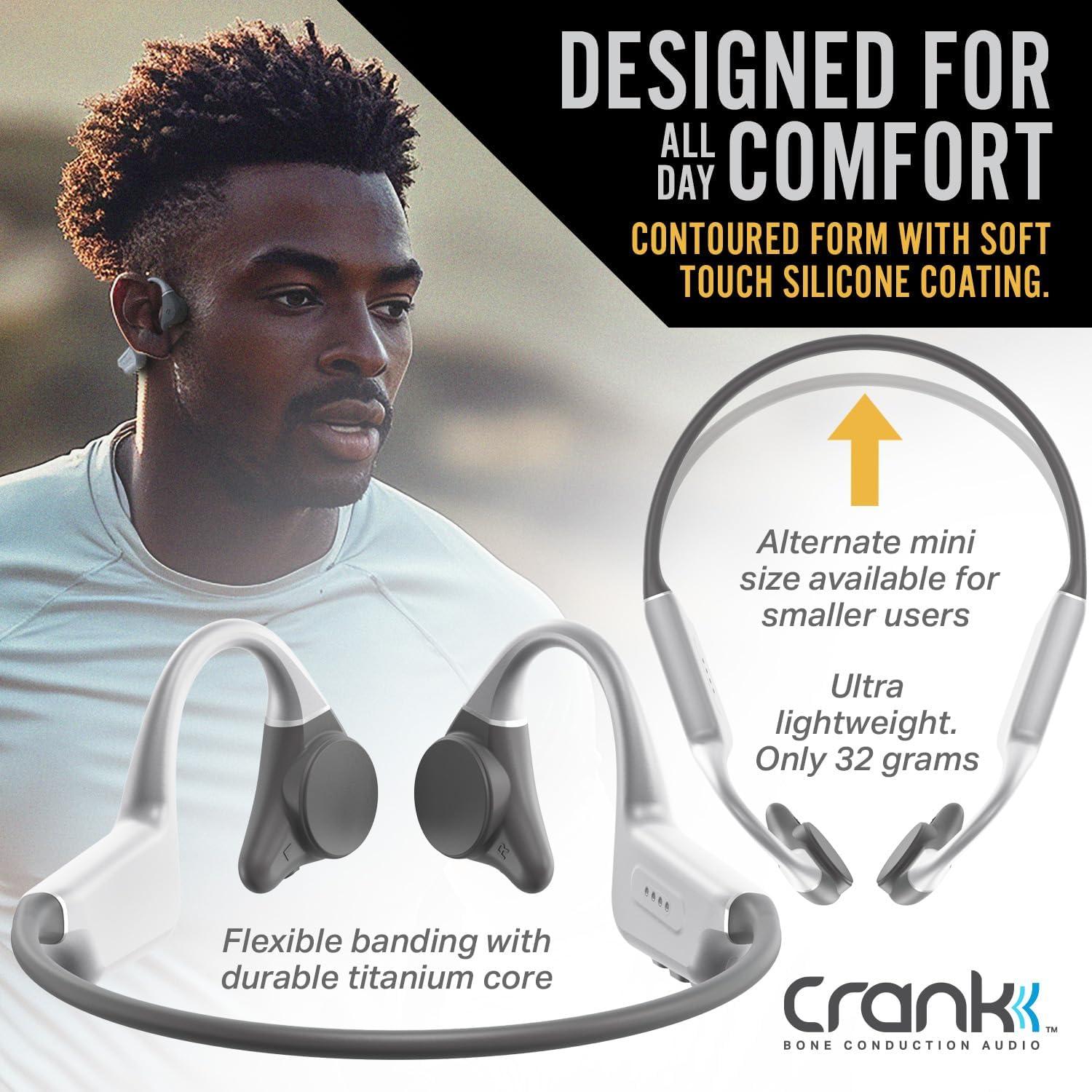 imageWildhorn Crank Bone Conduction Headphones Bluetooth 54 IPX7 Waterproof Open Ear Headphones wMic Fast Charge MP3 2500 Songs Storage Capacity Premium Design Workouts Cycling Running HeadphonesSpaceGray