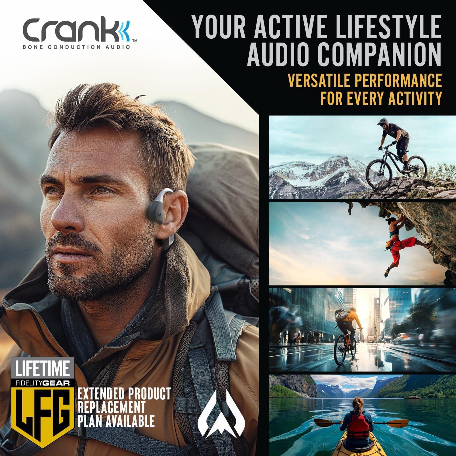 imageWildhorn Crank Bone Conduction Headphones Bluetooth 54 IPX7 Waterproof Open Ear Headphones wMic Fast Charge MP3 2500 Songs Storage Capacity Premium Design Workouts Cycling Running HeadphonesSpaceGray
