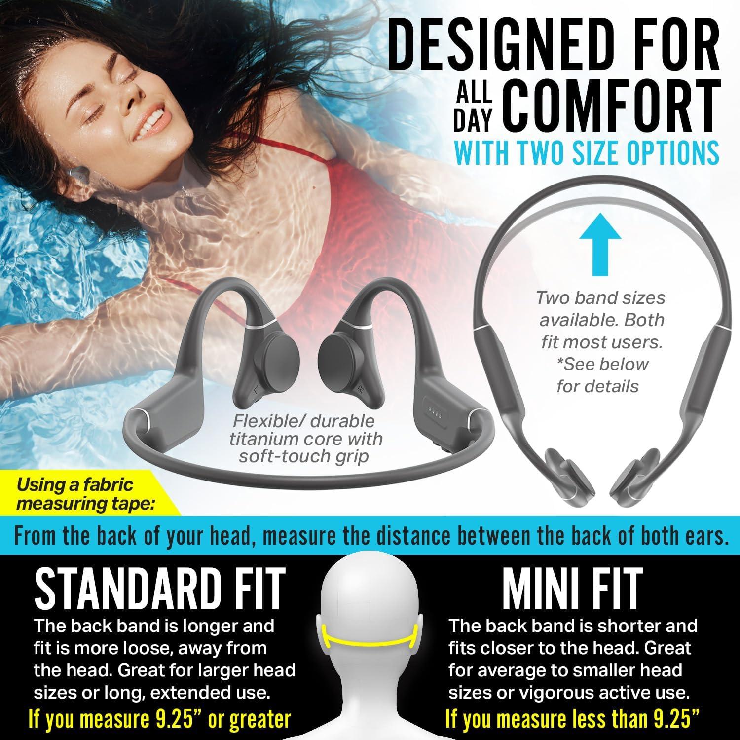 imageWildhorn Crank Bone Conduction Swimming Headphones Bluetooth 54 IPX8 Waterproof Fast Magnetic Charge MP3 2500 Songs Capacity No MicrophoneCharcoal