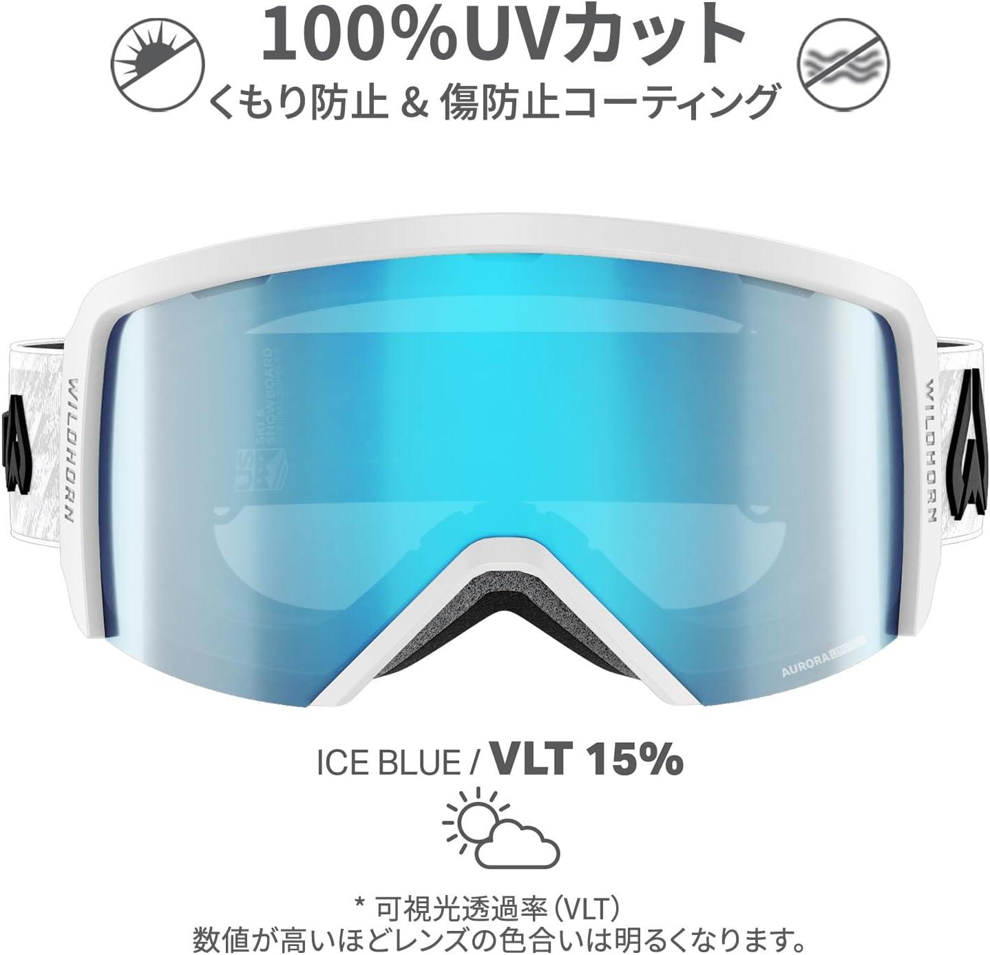 imageWildhorn Cristo Ski Goggles Men Women 100 UV AntiFog OTG Snowboard Goggles US Ski Team Official Supplier Snow GogglesArcticwhiteicebluerb
