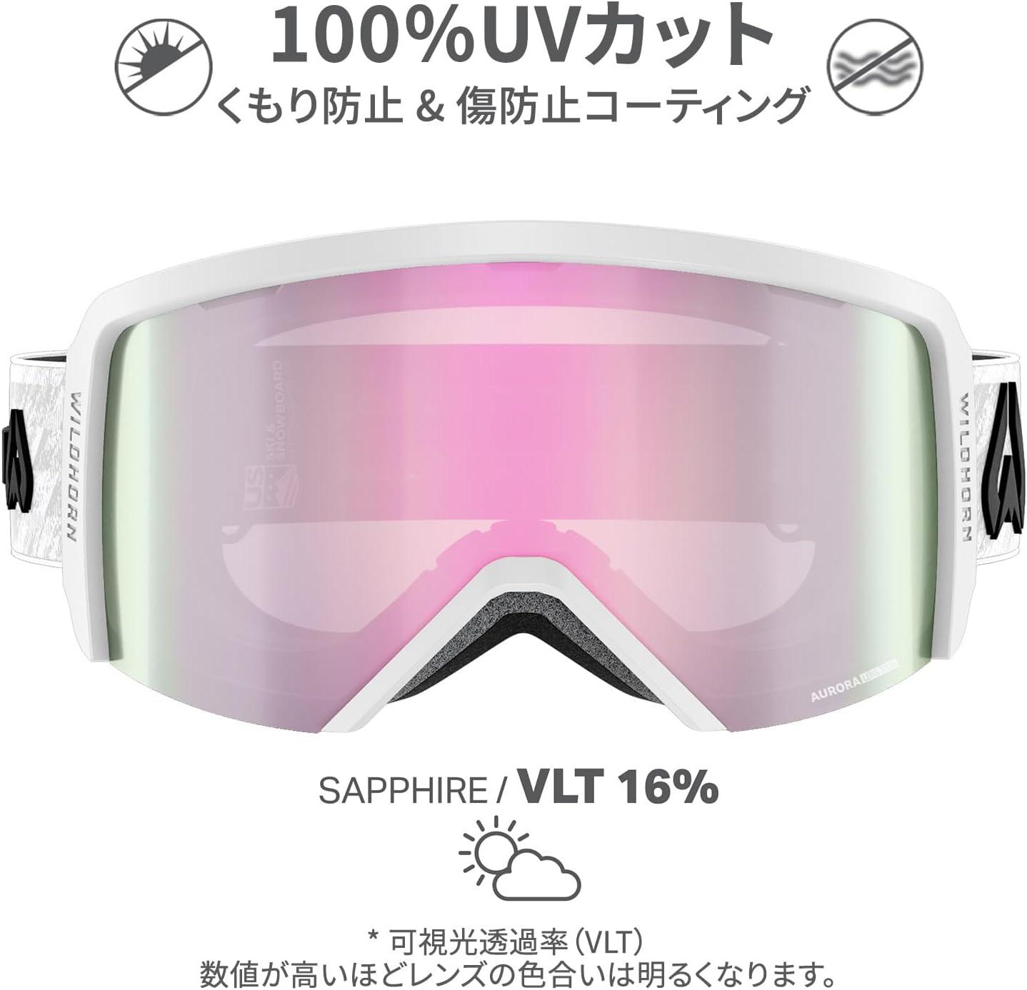 imageWildhorn Cristo Ski Goggles Men Women 100 UV AntiFog OTG Snowboard Goggles US Ski Team Official Supplier Snow GogglesArcticwhitesapphirerb