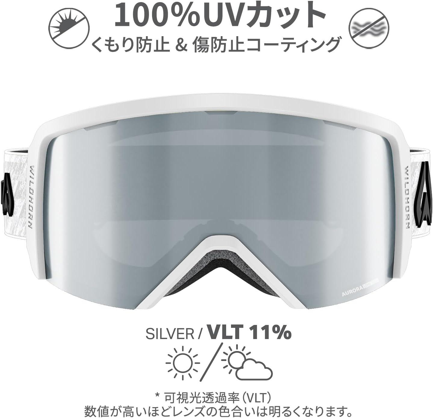 imageWildhorn Cristo Ski Goggles Men Women 100 UV AntiFog OTG Snowboard Goggles US Ski Team Official Supplier Snow GogglesArcticwhitesilverrb