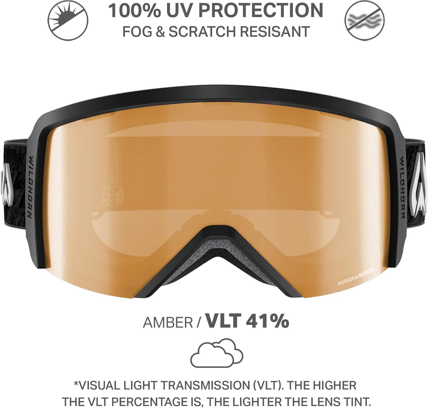 imageWildhorn Cristo Ski Goggles Men Women 100 UV AntiFog OTG Snowboard Goggles US Ski Team Official Supplier Snow GogglesStealthamberrb