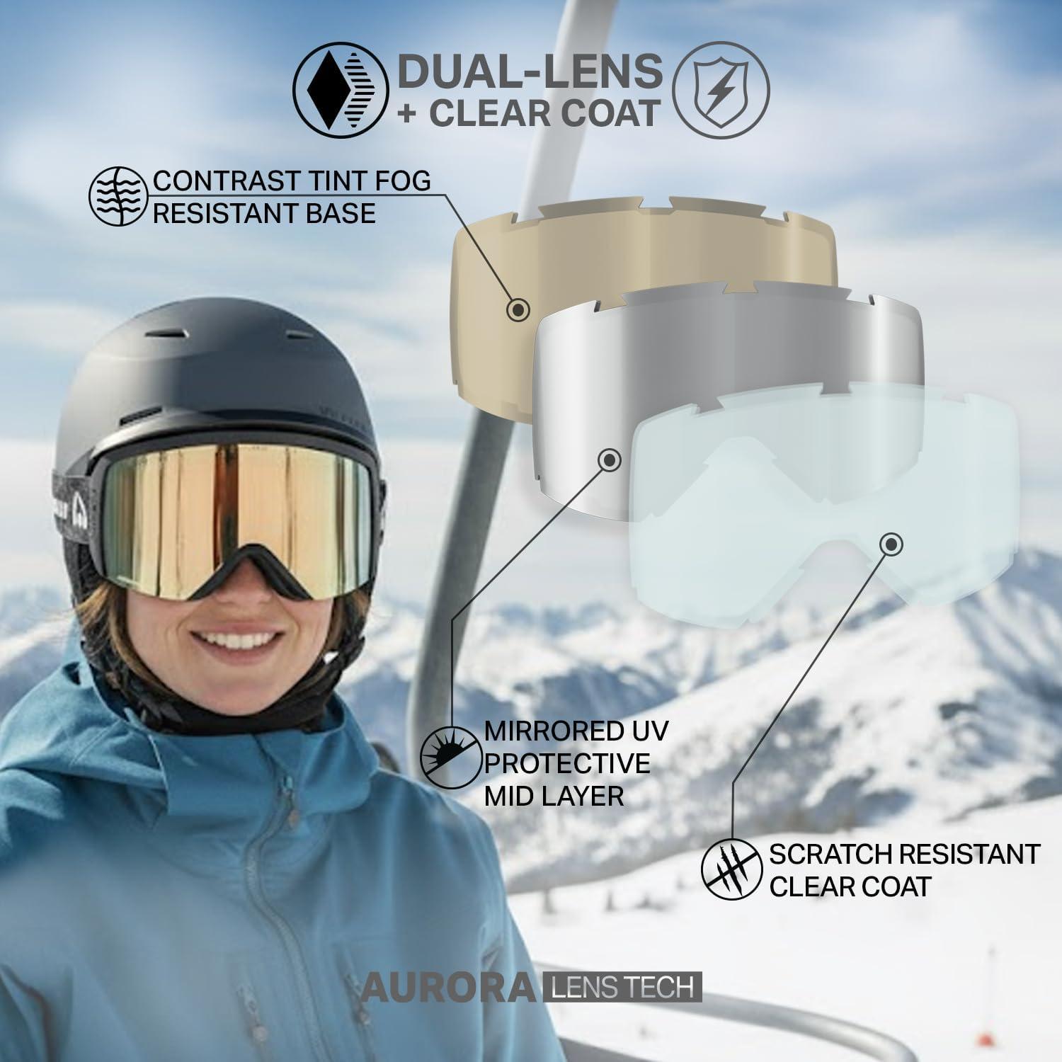 imageWildhorn Cristo Ski Goggles Men Women 100 UV AntiFog OTG Snowboard Goggles US Ski Team Official Supplier Snow GogglesStealthamberrb