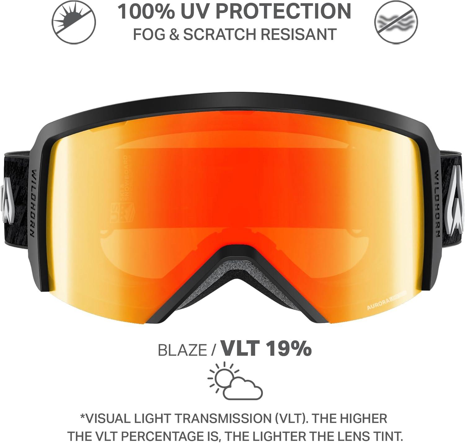imageWildhorn Cristo Ski Goggles Men Women 100 UV AntiFog OTG Snowboard Goggles US Ski Team Official Supplier Snow GogglesStealthblazerb