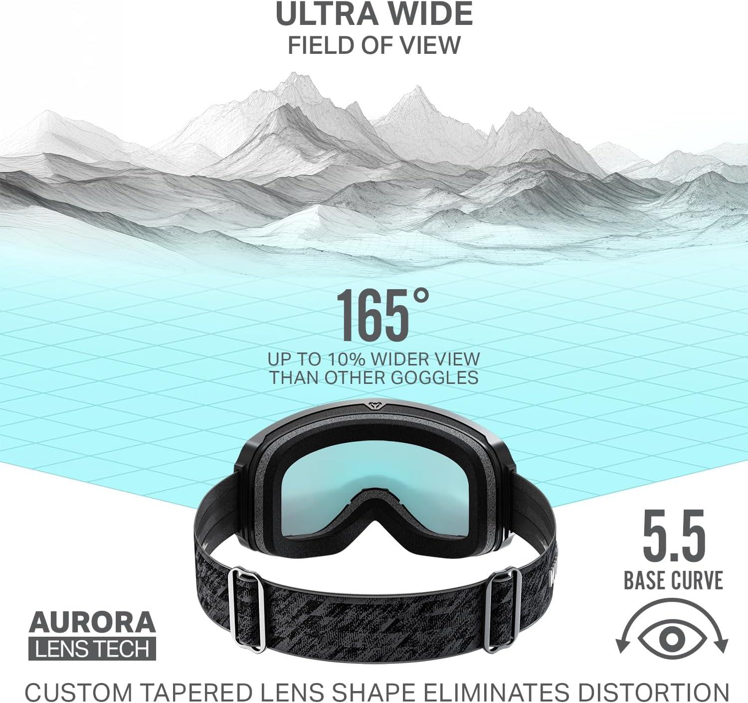 imageWildhorn Cristo Ski Goggles Men Women 100 UV AntiFog OTG Snowboard Goggles US Ski Team Official Supplier Snow GogglesStealthblazerb