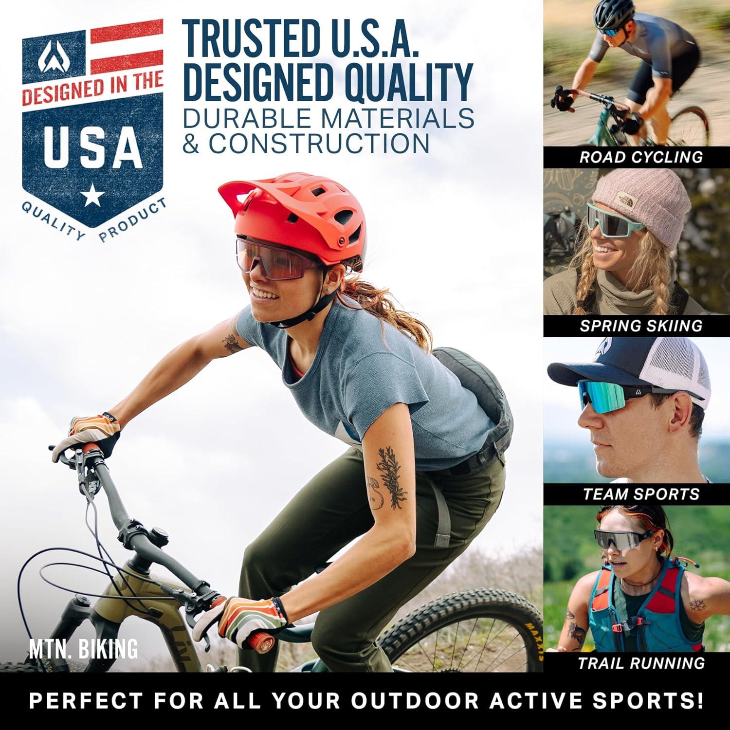 imageWildhorn Radke MTB Cycling Glasses UV400 Sports Ski Running Sunglasses for Women ampamp Men Baseball Glasses w3 Swap LensesWine Emerald