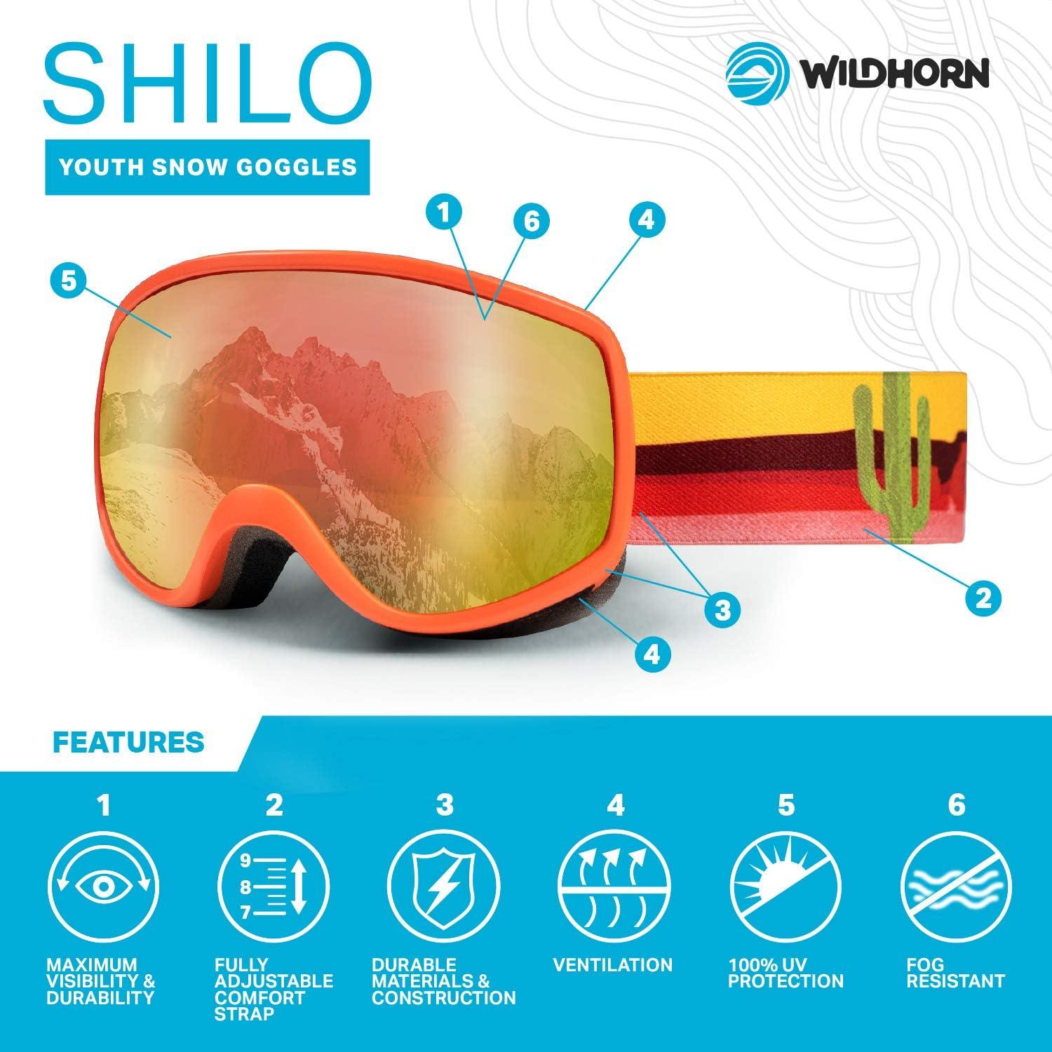 imageWildhorn Shilo Snow ampamp Ski Goggles for Kids
