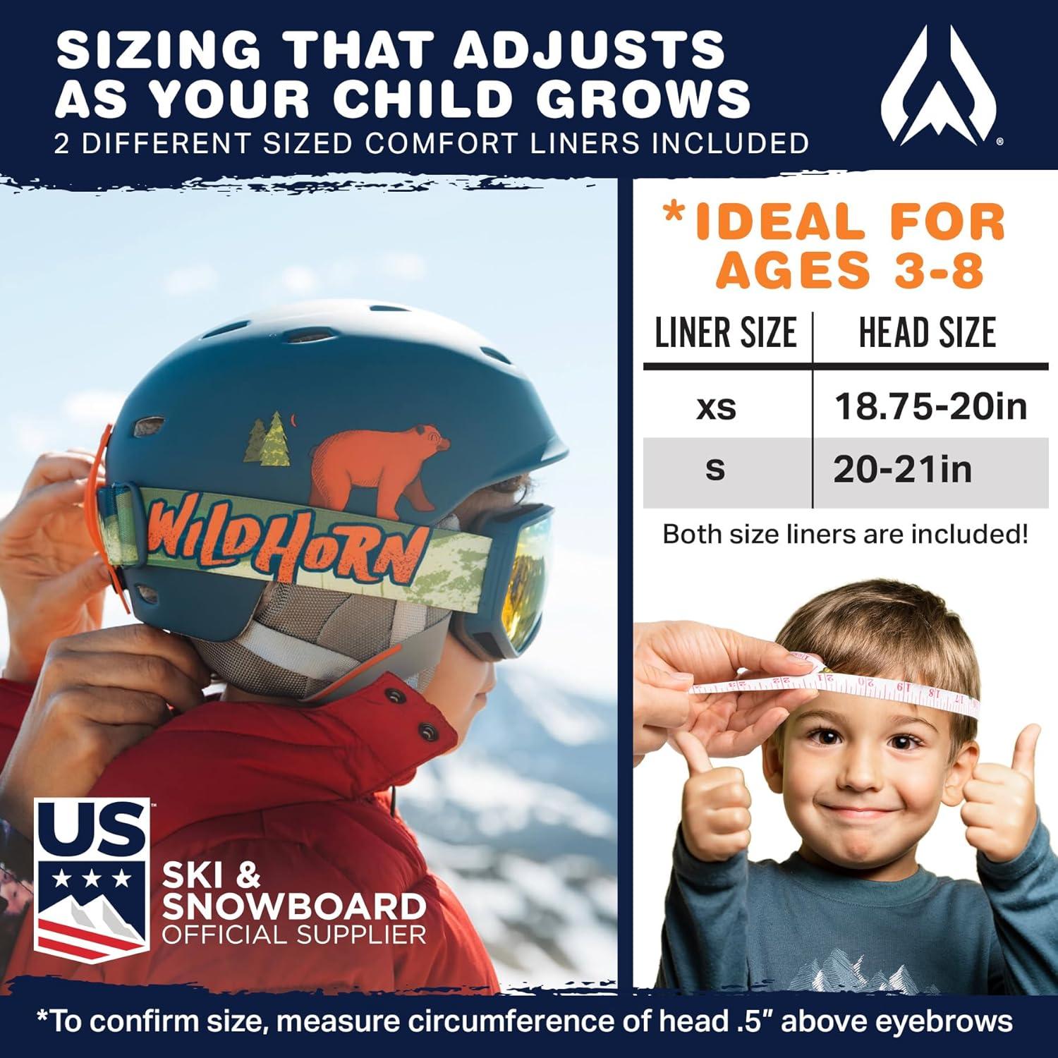 imageWildhorn Spire Combo Pack Kids Ski Helmet Snowboard Helmet with Goggles for Toddlers Boys ampamp Girls US Ski Team Official Supplier