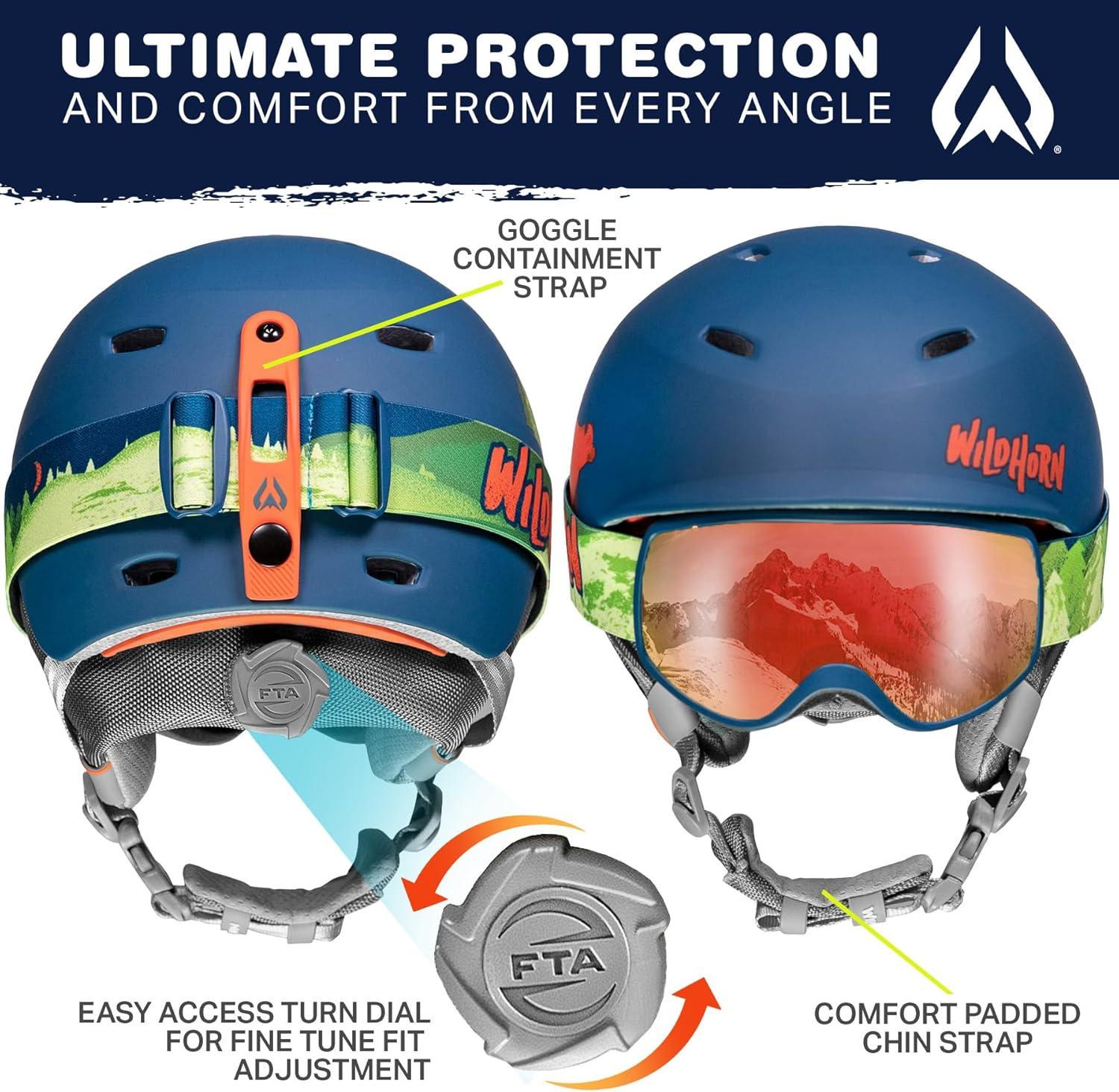 imageWildhorn Spire Combo Pack Kids Ski Helmet Snowboard Helmet with Goggles for Toddlers Boys ampamp Girls US Ski Team Official Supplier
