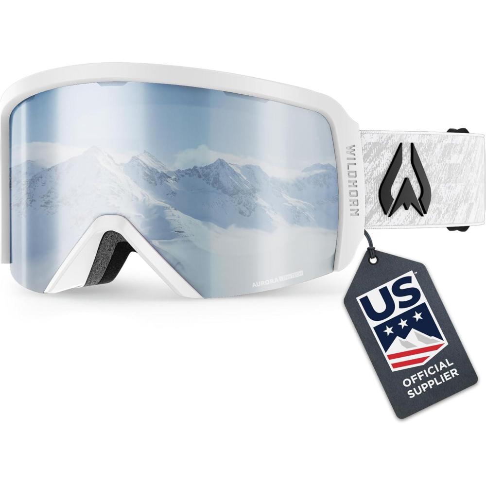 imageWildhorn Cristo Ski Goggles Men Women 100 UV AntiFog OTG Snowboard Goggles US Ski Team Official Supplier Snow GogglesArcticwhitesilverrb