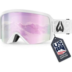 Wildhorn Cristo Ski Goggles Men Women 100% UV Anti-Fog OTG Snowboard Goggles- US Ski Team Official Supplier- Snow Goggles(Arcticwhite-sapphire-rb)