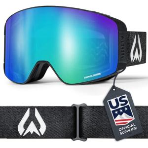 Wildhorn Pipeline Ski Goggles Men Women OTG Anti-FogScratch Snowboard Goggles-US Ski Team Official Supplier-100% UV Swap Lens(Stealth Ice Blue)