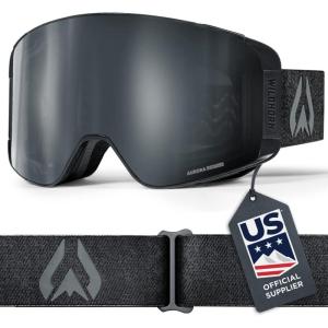 Wildhorn Pipeline Ski Goggles Men Women OTG Anti-FogScratch Snowboard Goggles-US Ski Team Official Supplier-100% UV Swap Lens(Stealth Jet Black)