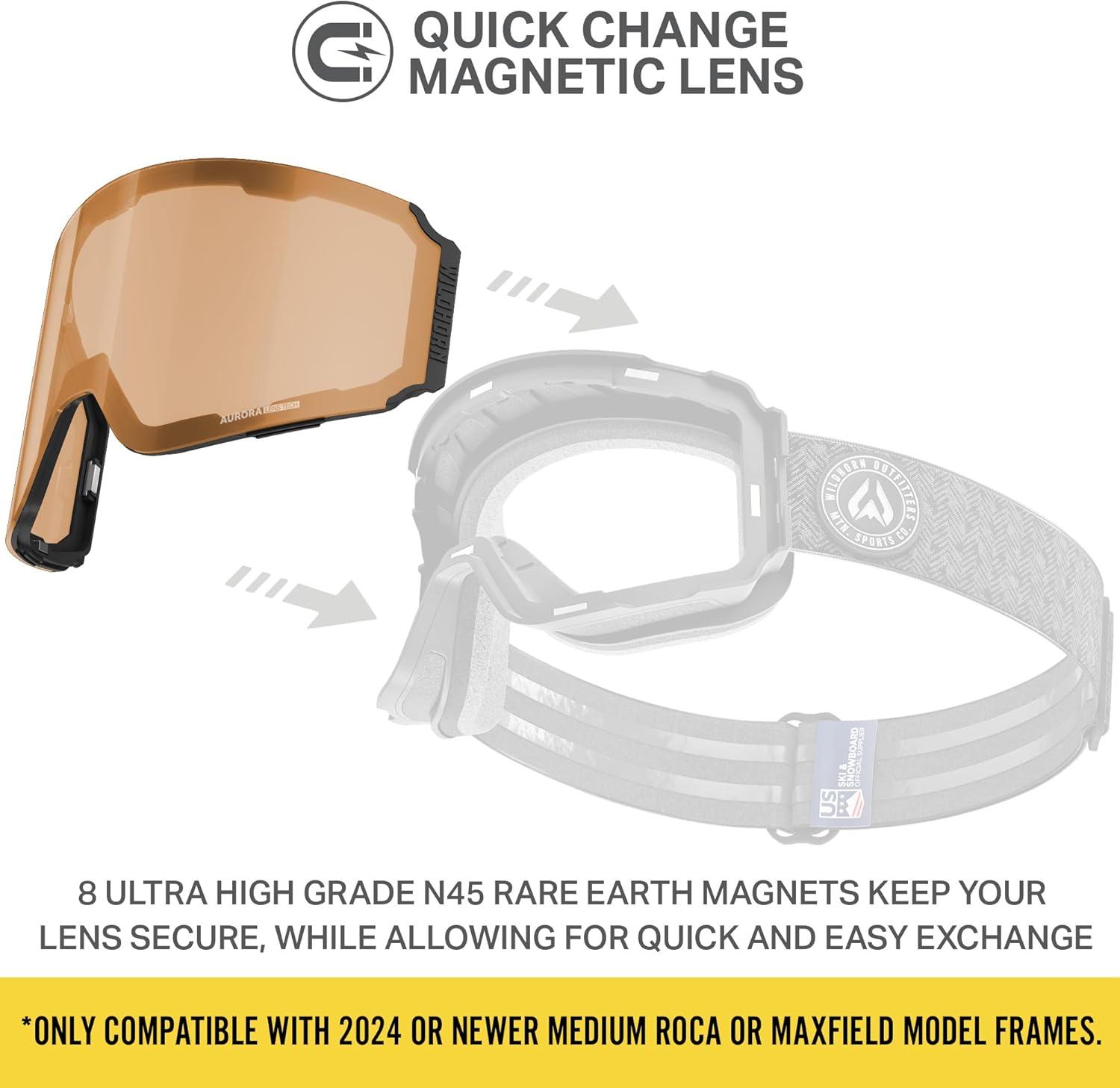 imageWildhorn Outfitters Roca Pro Ski Goggles ExtraReplacement Frameless Lens 185 ViewAmber