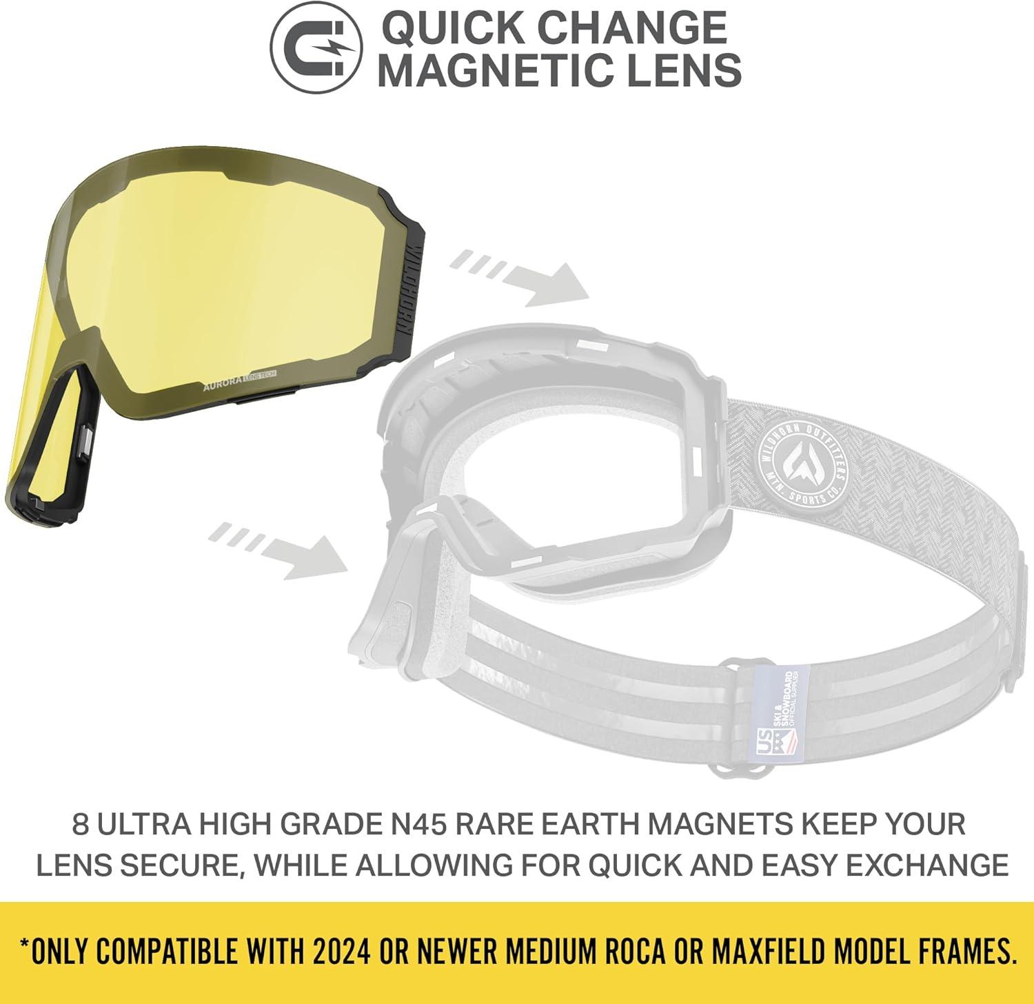 imageWildhorn Outfitters Roca Pro Ski Goggles ExtraReplacement Frameless Lens 185 ViewLlyellow