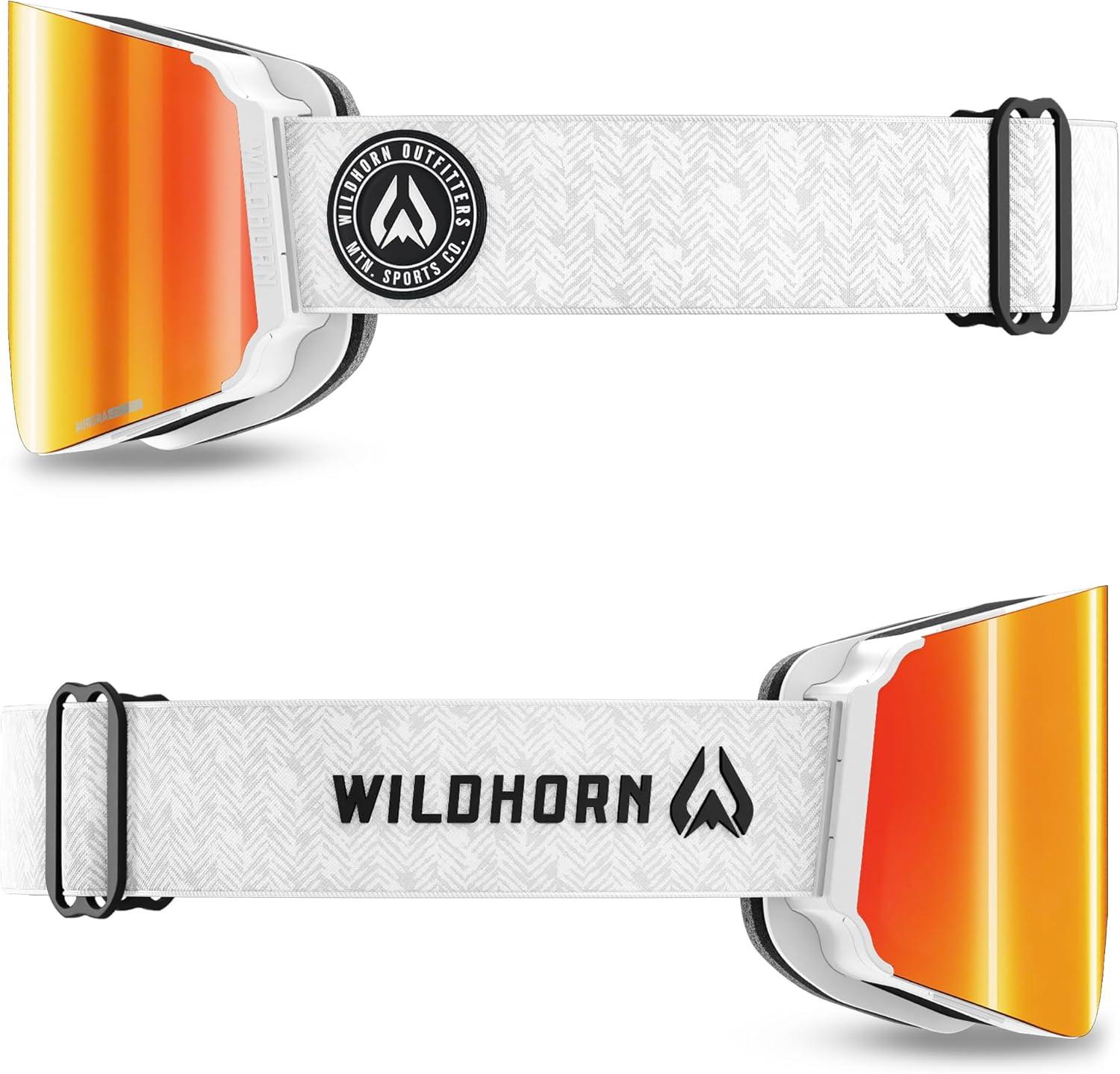 imageWildhorn Roca Pro Ski Goggles Men Women Ultra wide FOV 185 snowboard goggles AntiFogScratch 100 UVArcticwhiteblaze