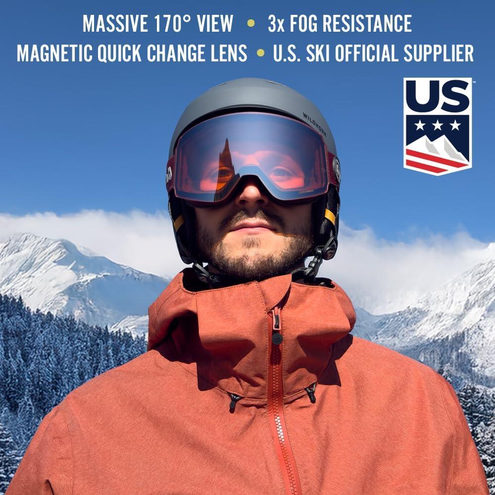 imageWildhorn Roca Pro Ski Goggles Men Women Ultra wide FOV 185 snowboard goggles AntiFogScratch 100 UVCordovaamber