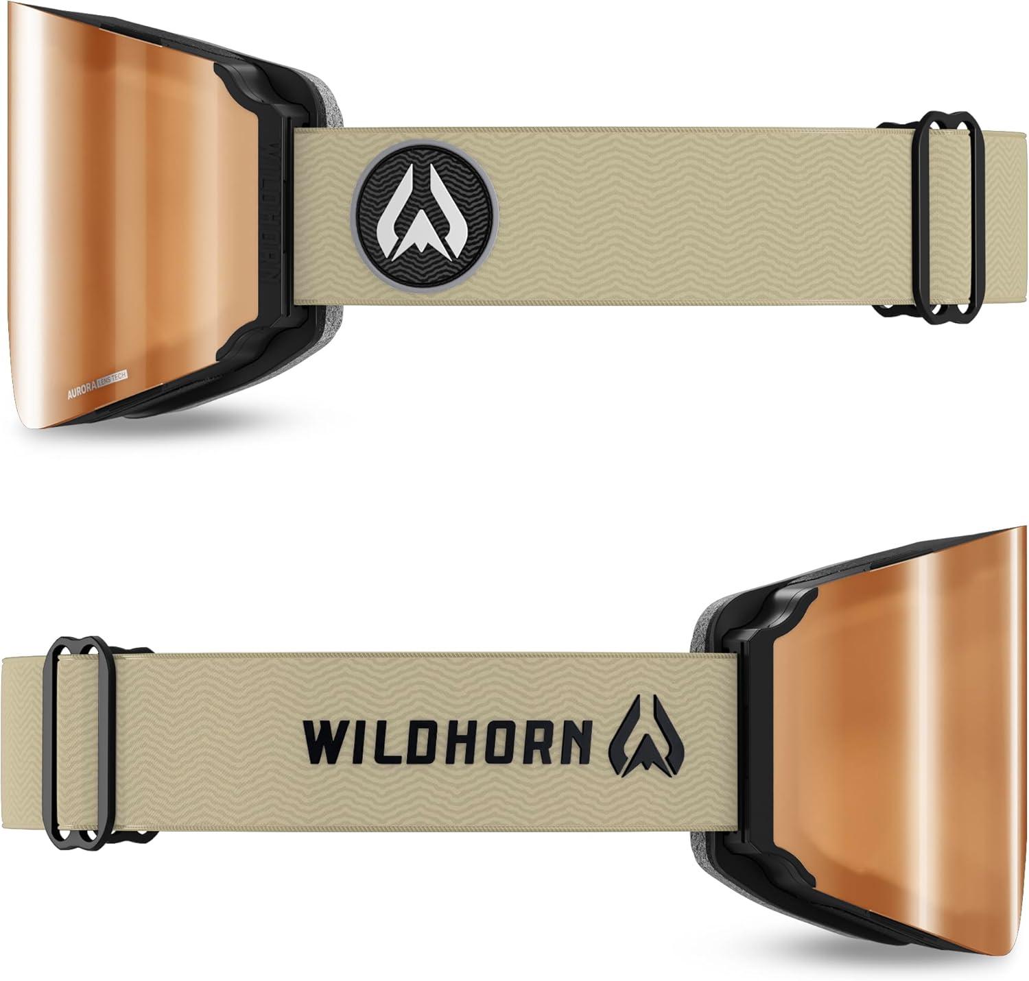 imageWildhorn Roca Pro Ski Goggles Men Women Ultra wide FOV 185 snowboard goggles AntiFogScratch 100 UVDuneamber
