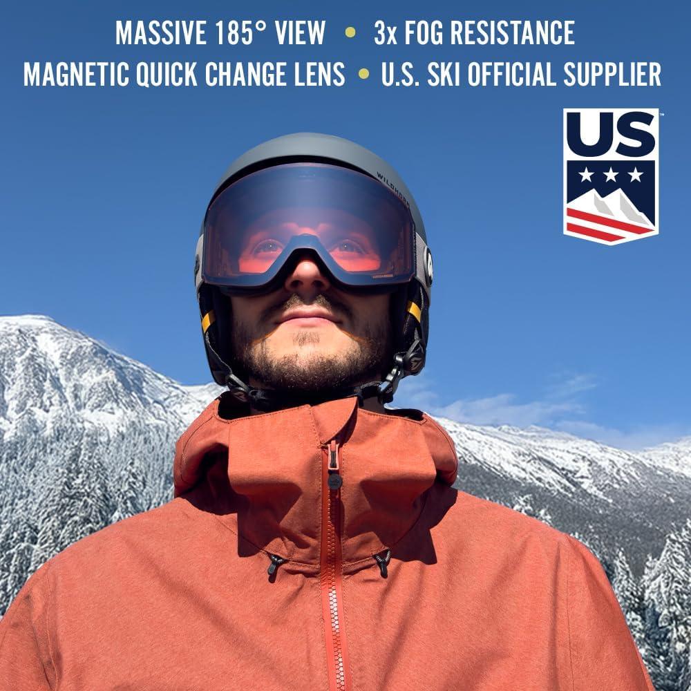 imageWildhorn Roca Pro Ski Goggles Men Women Ultra wide FOV 185 snowboard goggles AntiFogScratch 100 UVDuneamber