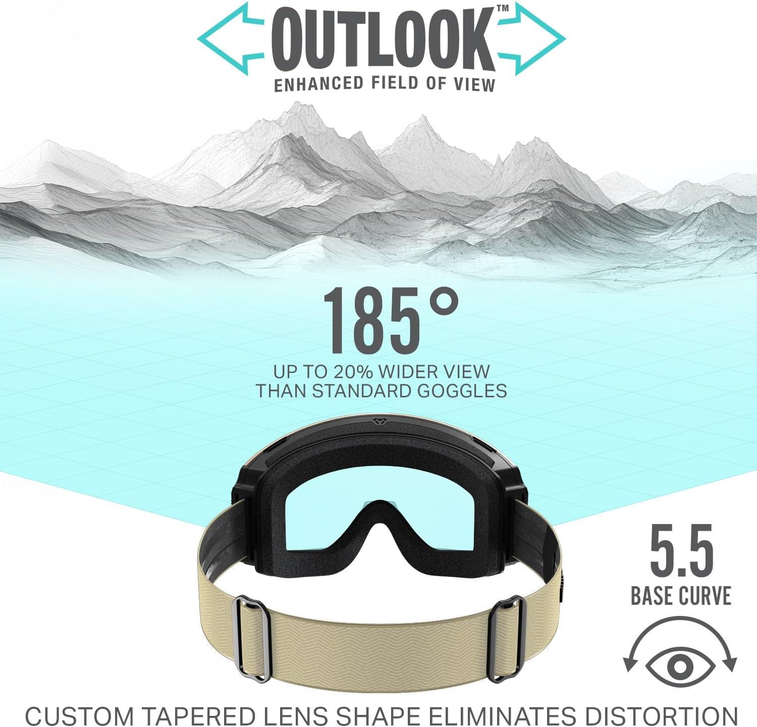 imageWildhorn Roca Pro Ski Goggles Men Women Ultra wide FOV 185 snowboard goggles AntiFogScratch 100 UVDuneamber