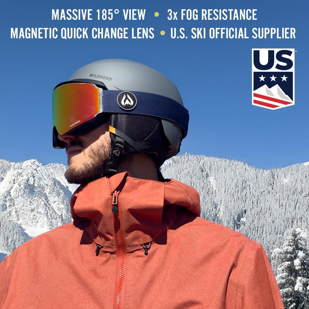 imageWildhorn Roca Pro Ski Goggles Men Women Ultra wide FOV 185 snowboard goggles AntiFogScratch 100 UVDuskblaze