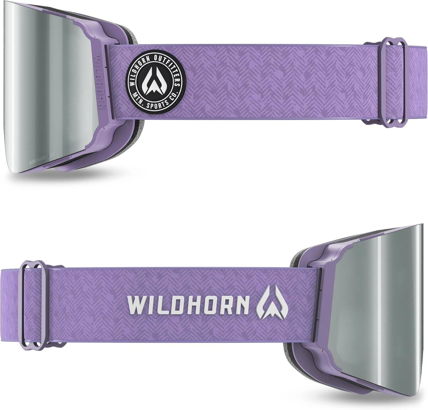 imageWildhorn Roca Pro Ski Goggles Men Women Ultra wide FOV 185 snowboard goggles AntiFogScratch 100 UVLavendersilver