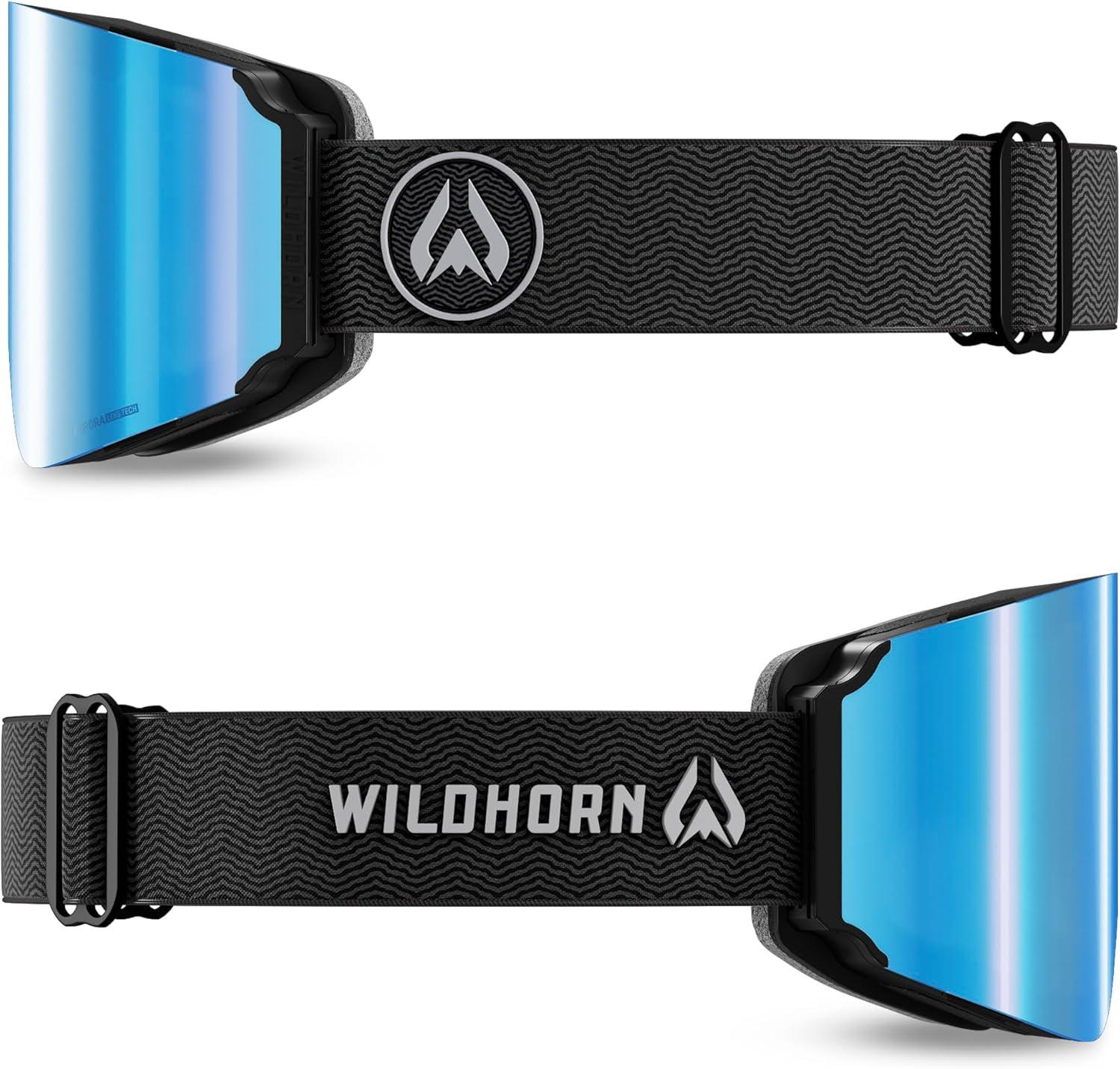 imageWildhorn Roca Pro Ski Goggles Men Women Ultra wide FOV 185 snowboard goggles AntiFogScratch 100 UVStealthiceblue