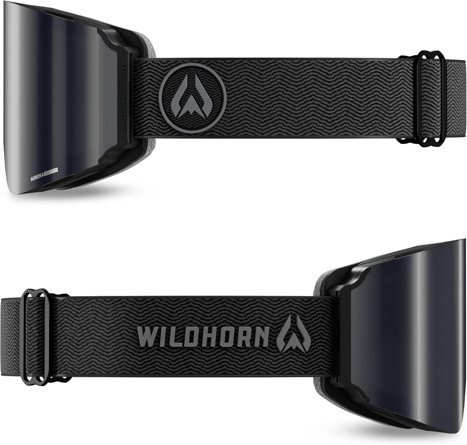 imageWildhorn Roca Pro Ski Goggles Men Women Ultra wide FOV 185 snowboard goggles AntiFogScratch 100 UVStealthjetblack