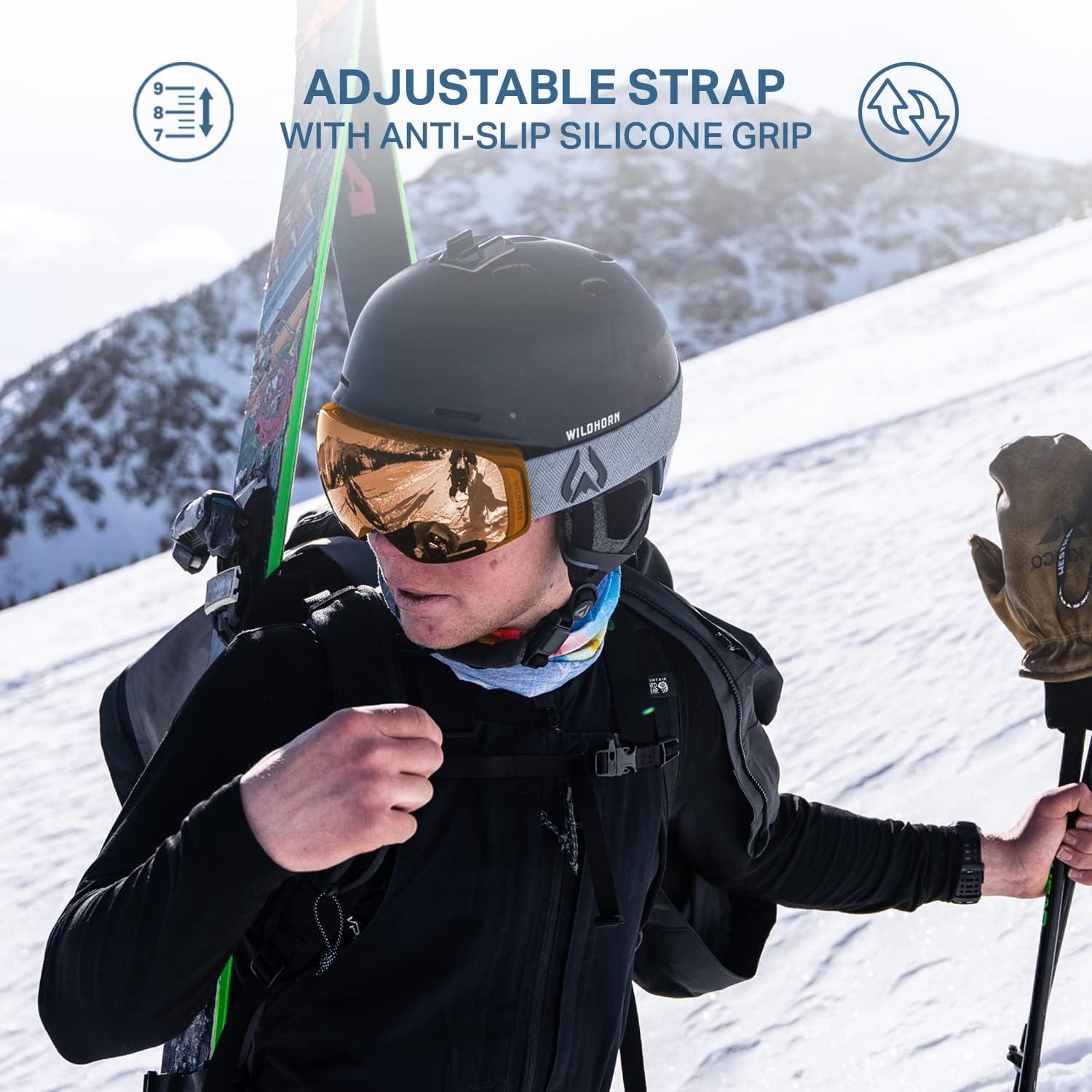 imageWildhorn Roca Ski Goggles Men Women AntiFogScratch 100 UVMagnetic LensSnowboard Snow Goggles Men Women AdultMoab Amber