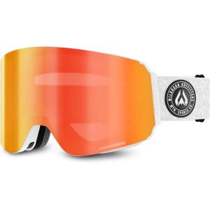 Wildhorn Roca Pro Ski Goggles Men Women, Ultra wide FOV 185° snowboard goggles, Anti-Fog/Scratch 100% UV(Arcticwhite-blaze)
