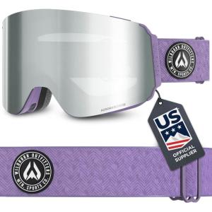 Wildhorn Roca Pro Ski Goggles Men Women, Ultra wide FOV 185° snowboard goggles, Anti-Fog/Scratch 100% UV(Lavender-silver)