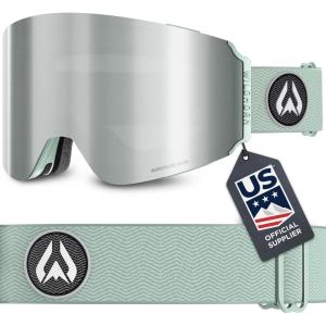 Wildhorn Roca Pro Ski Goggles Men Women, Ultra wide FOV 185° snowboard goggles, Anti-Fog/Scratch 100% UV(Mist-silver)