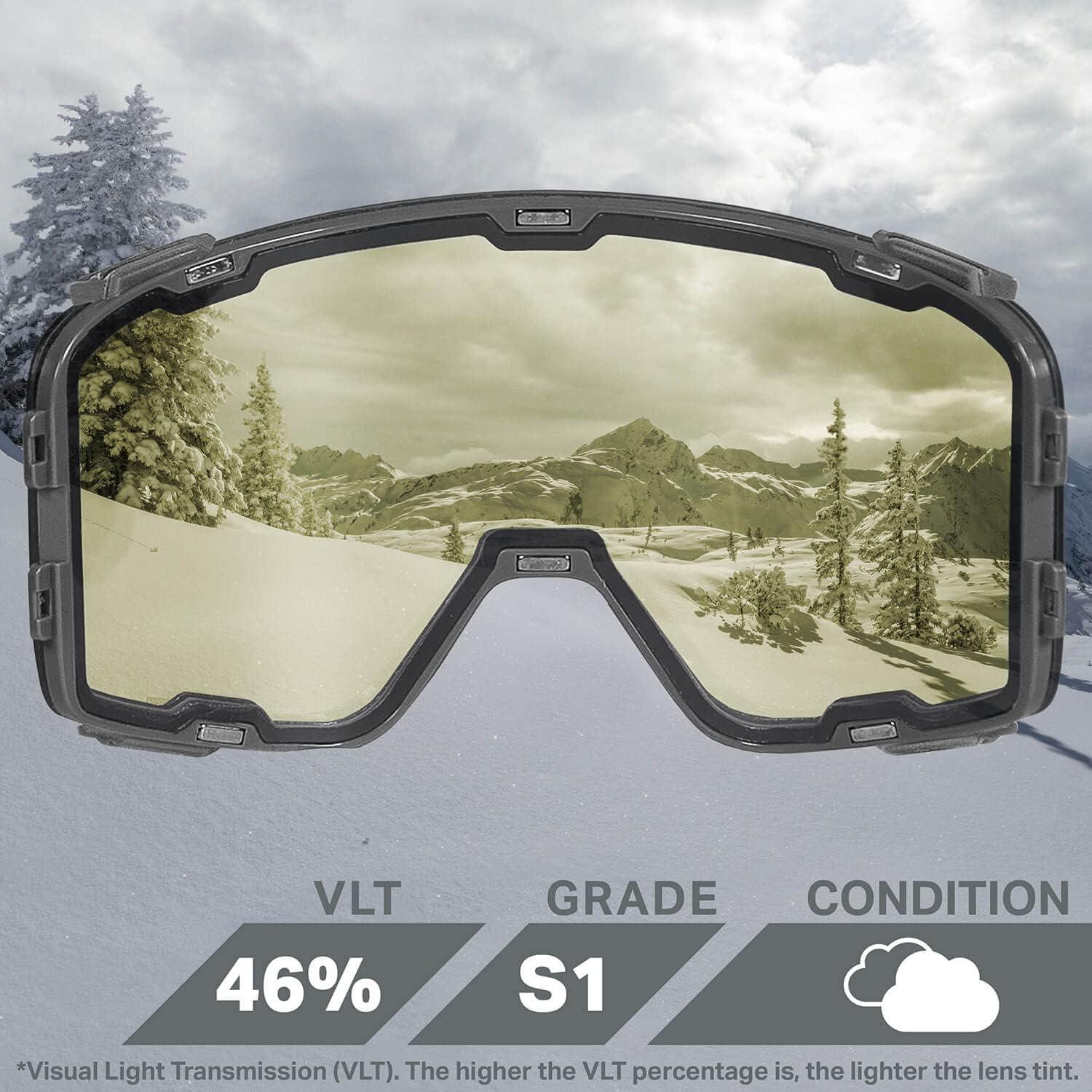 imageWildHorn Outfitters UnisexAdult Pipeline Ski Goggle Replacement LensLowlightmirroredyellow
