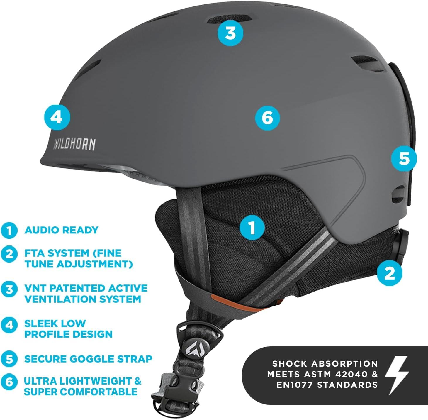 imageWildhorn Drift Snowboard Helmet Ski Helmet Women Men ampamp Youth US Ski Team Official Supplier Lightweight with 13 Adjustable Vents Premium ConstructionGraphite