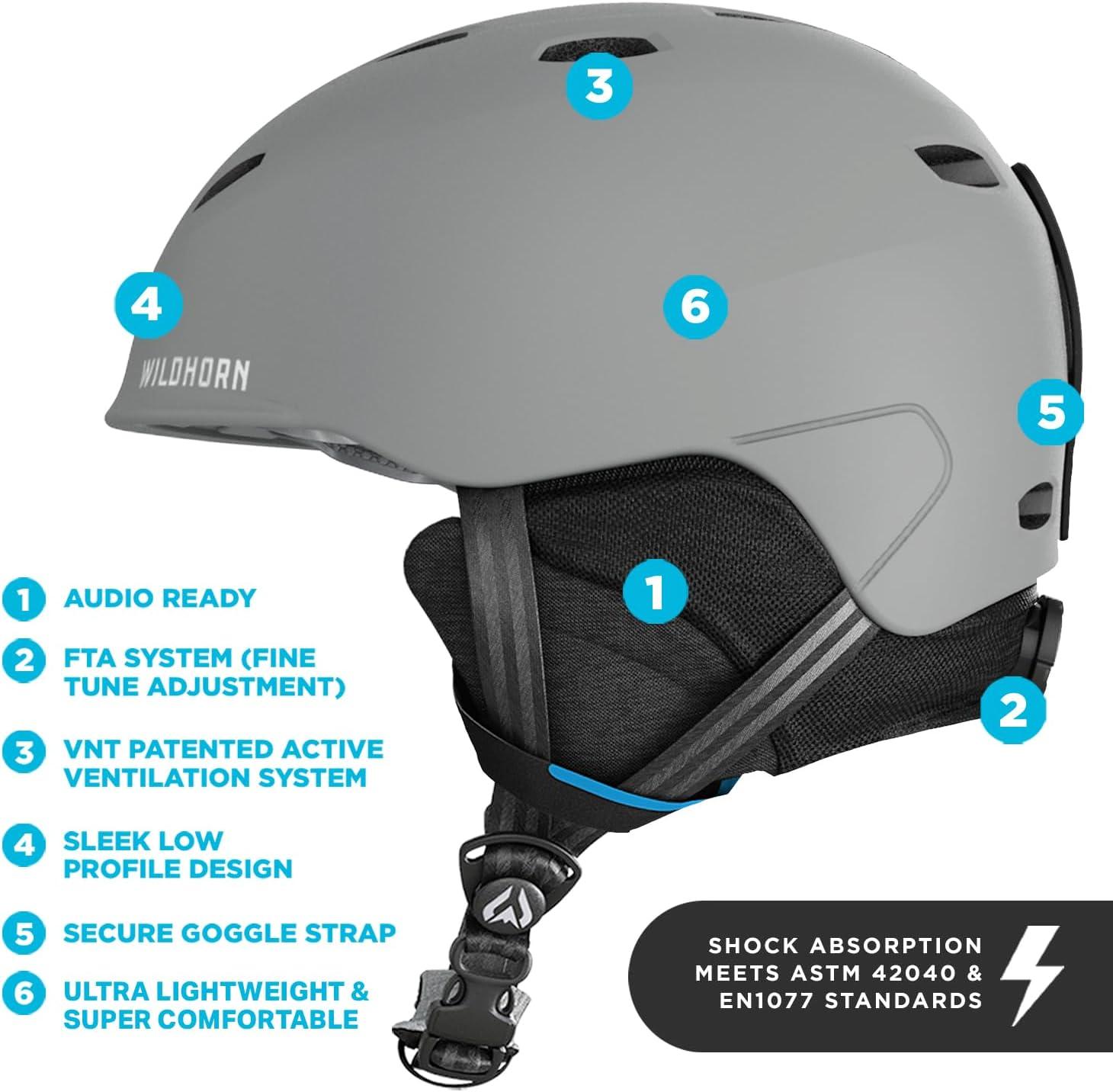 imageWildhorn Drift Snowboard Helmet Ski Helmet Women Men amp Youth US Ski Team Official Supplier Lightweight with 13 Adjustable Vents Premium ConstructionStone Gray