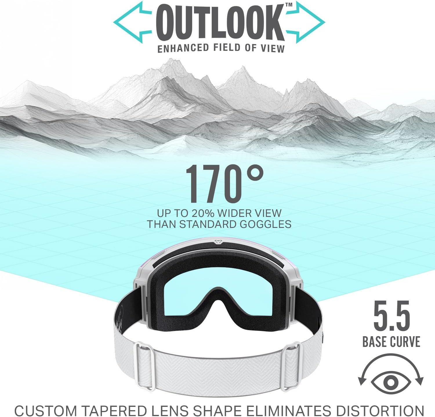 imageWildhorn Maxfield Pro Ski Goggles for Men amp Women Fenom Lens Technology AntiFog Interchangeable Lenses UV400Arcticwhitesilver