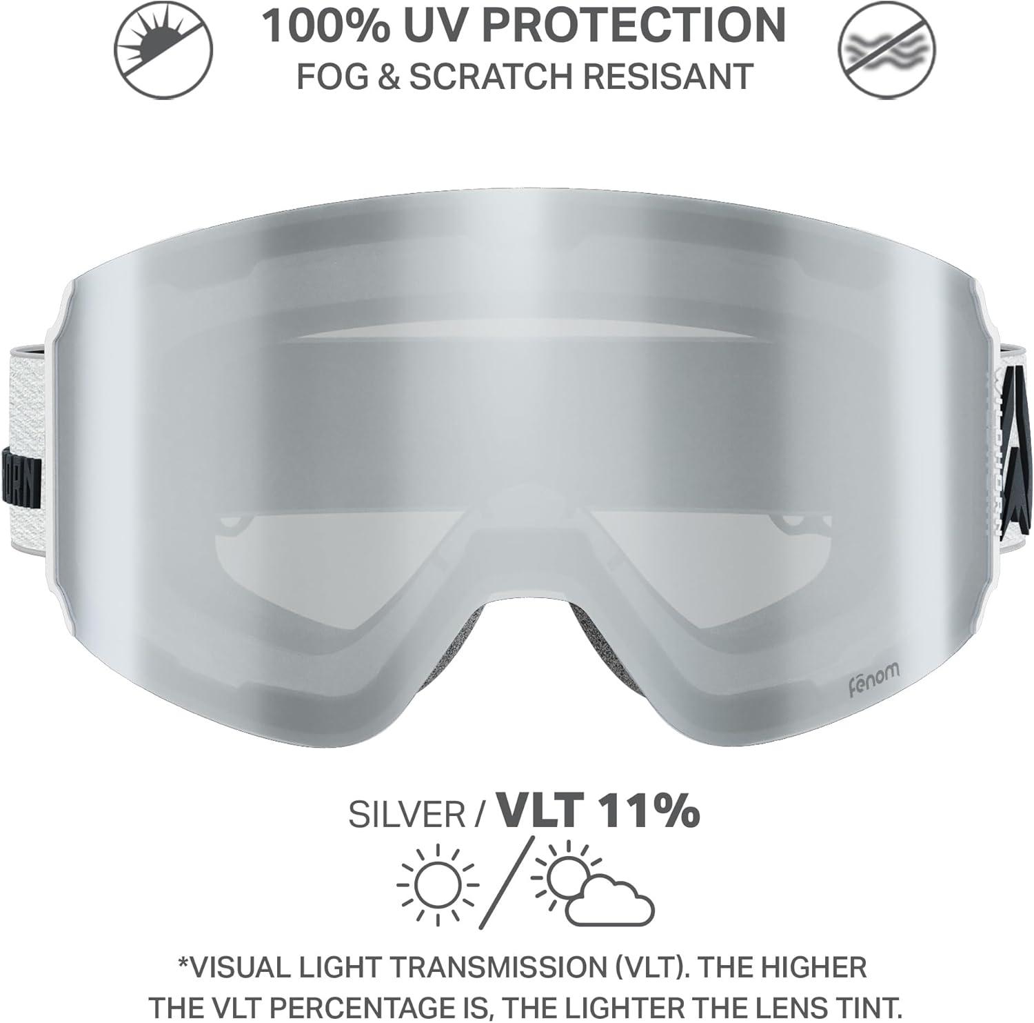 imageWildhorn Maxfield Pro Ski Goggles for Men amp Women Fenom Lens Technology AntiFog Interchangeable Lenses UV400Arcticwhitesilver