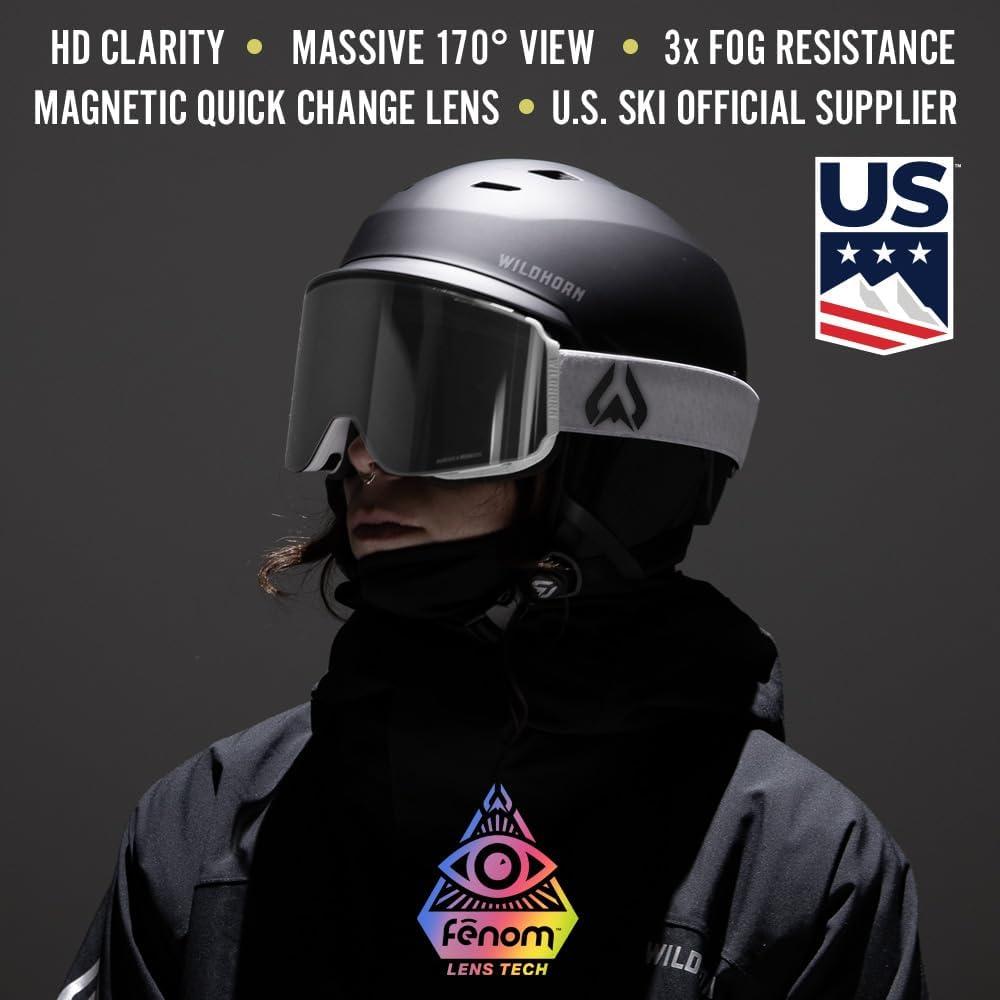 imageWildhorn Maxfield Pro Ski Goggles for Men amp Women Fenom Lens Technology AntiFog Interchangeable Lenses UV400Arcticwhitesilver