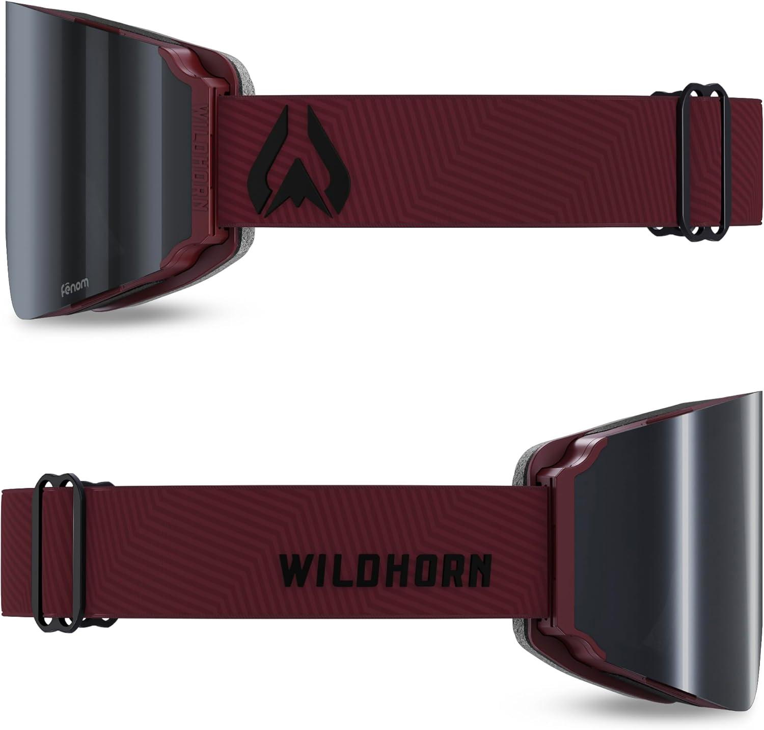 imageWildhorn Maxfield Pro Ski Goggles for Men amp Women Fenom Lens Technology AntiFog Interchangeable Lenses UV400Cordovajetblack