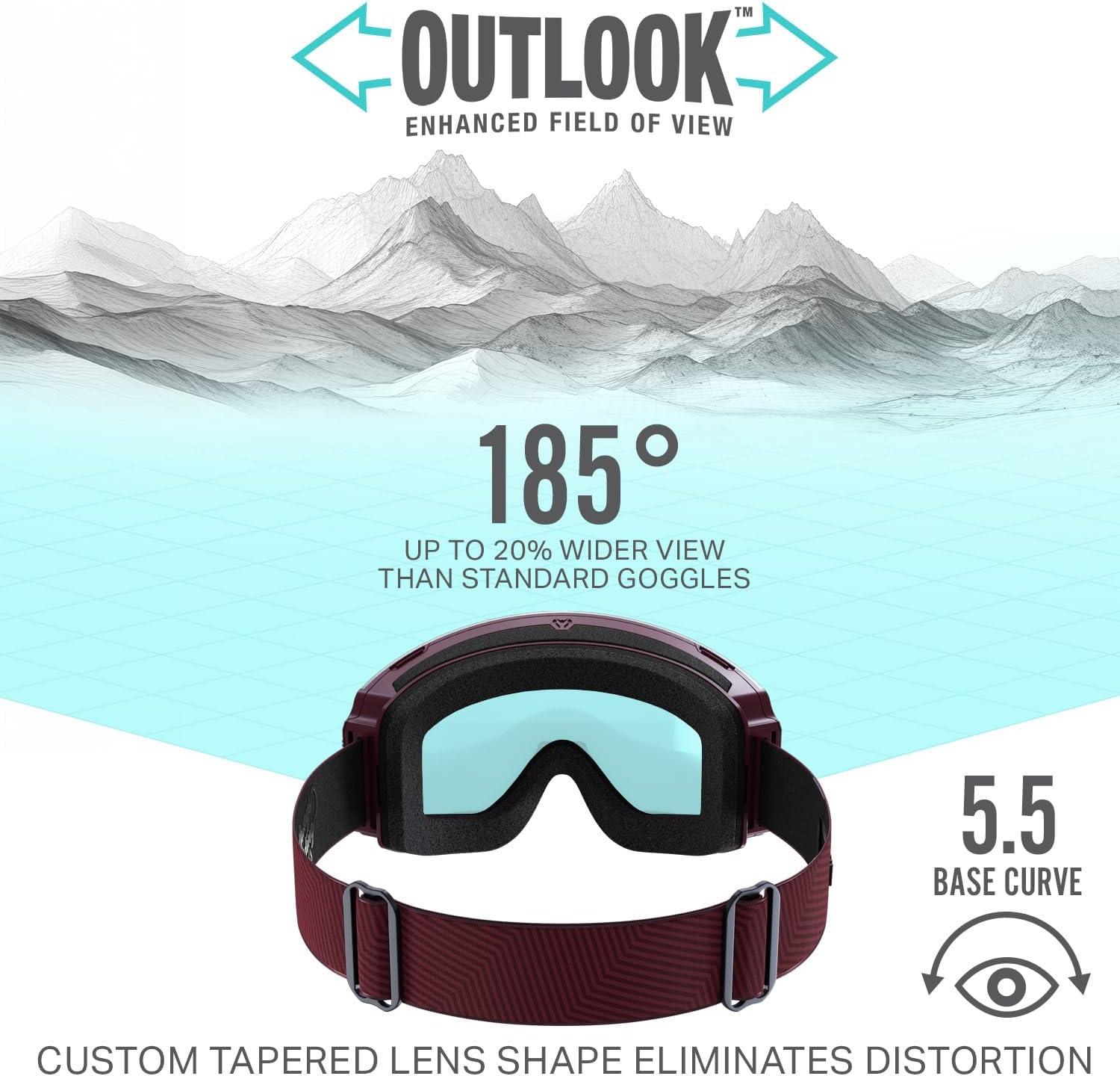 imageWildhorn Maxfield Pro Ski Goggles for Men amp Women Fenom Lens Technology AntiFog Interchangeable Lenses UV400Cordovajetblack