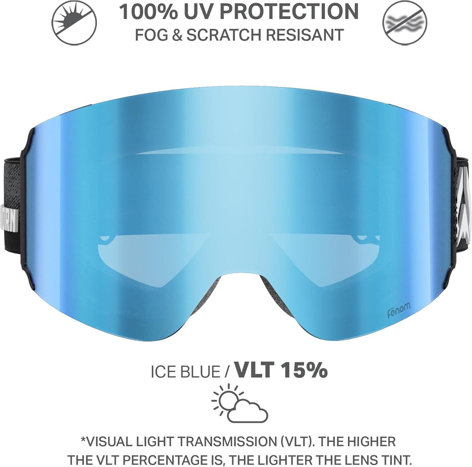 imageWildhorn Maxfield Pro Ski Goggles for Men amp Women Fenom Lens Technology AntiFog Interchangeable Lenses UV400Stealthiceblue