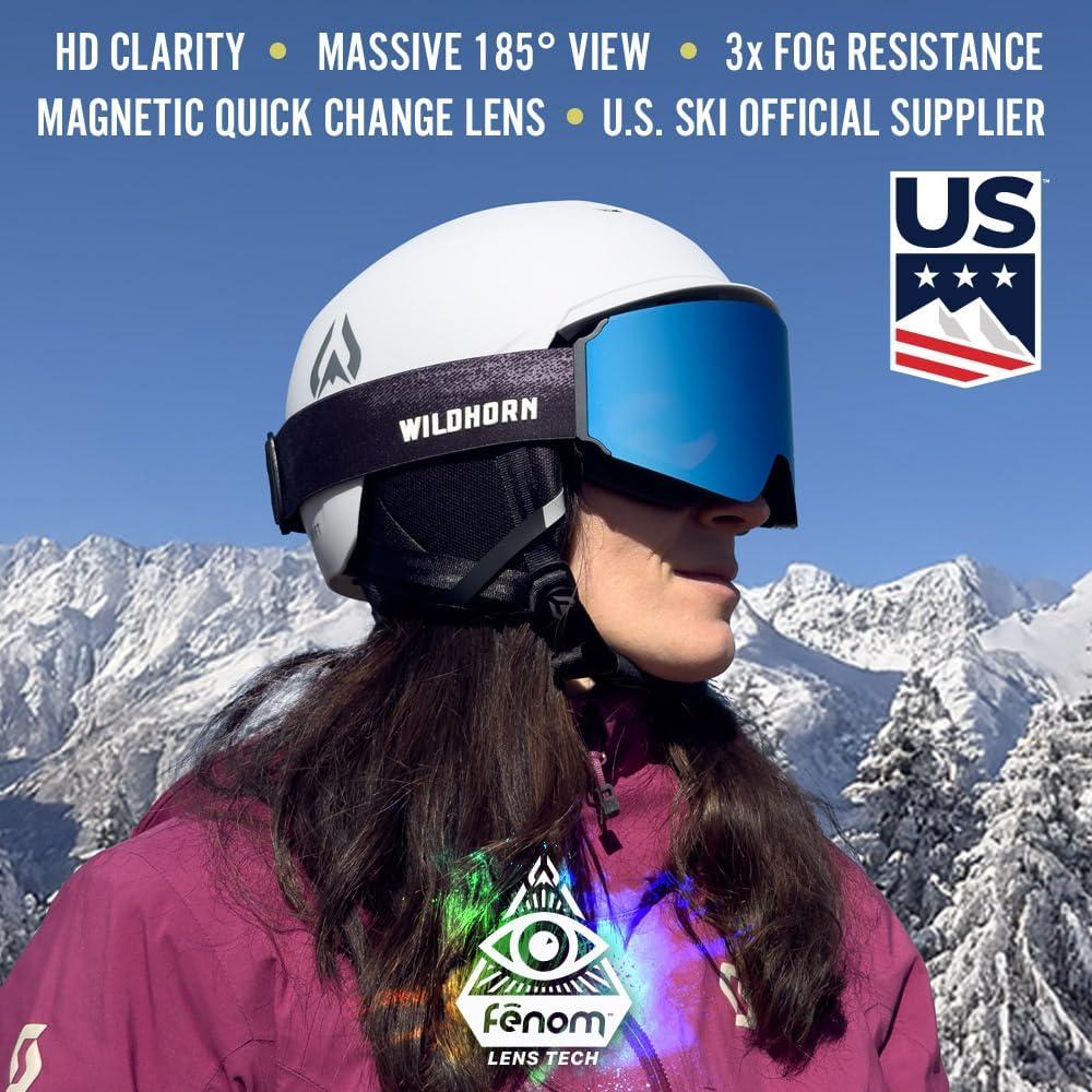 imageWildhorn Maxfield Pro Ski Goggles for Men amp Women Fenom Lens Technology AntiFog Interchangeable Lenses UV400Stealthiceblue