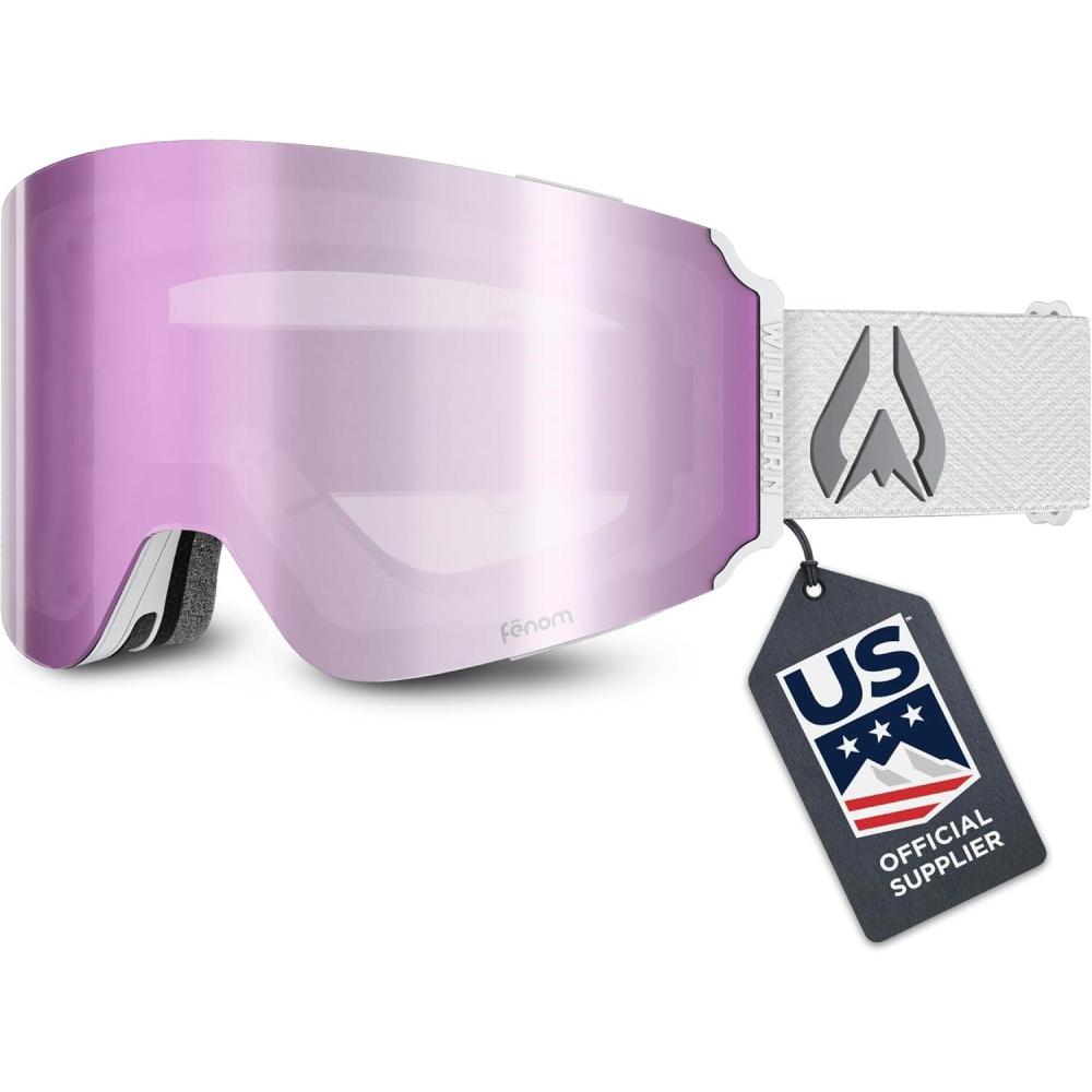 imageWildhorn Maxfield Pro Ski Goggles for Men amp Women Fenom Lens Technology AntiFog Interchangeable Lenses UV400Arcticwhitepurplehaze